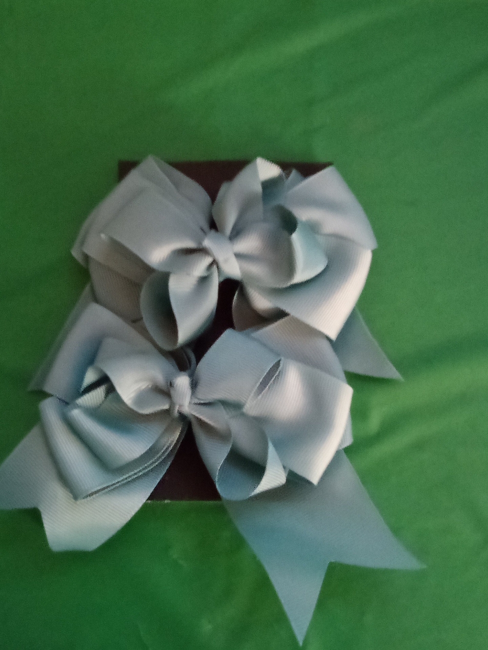 Light Grey Grosgrain Bow Hair Clips for Kids ( Home )